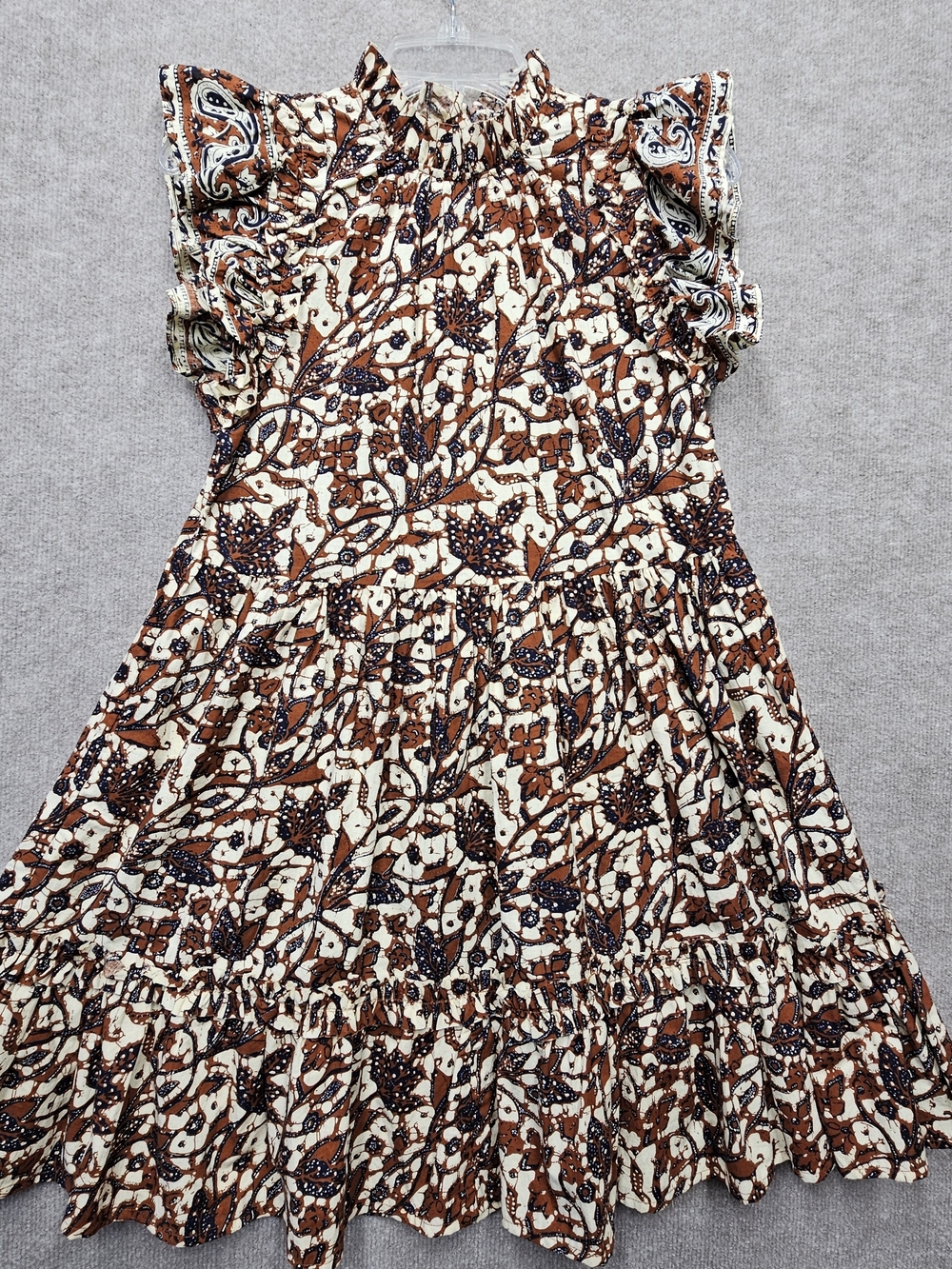 House of Harlow 1960 XS NWT Boho Mini Dress Cotton Ruffle Mock Neck Fall - Picture 4 of 16